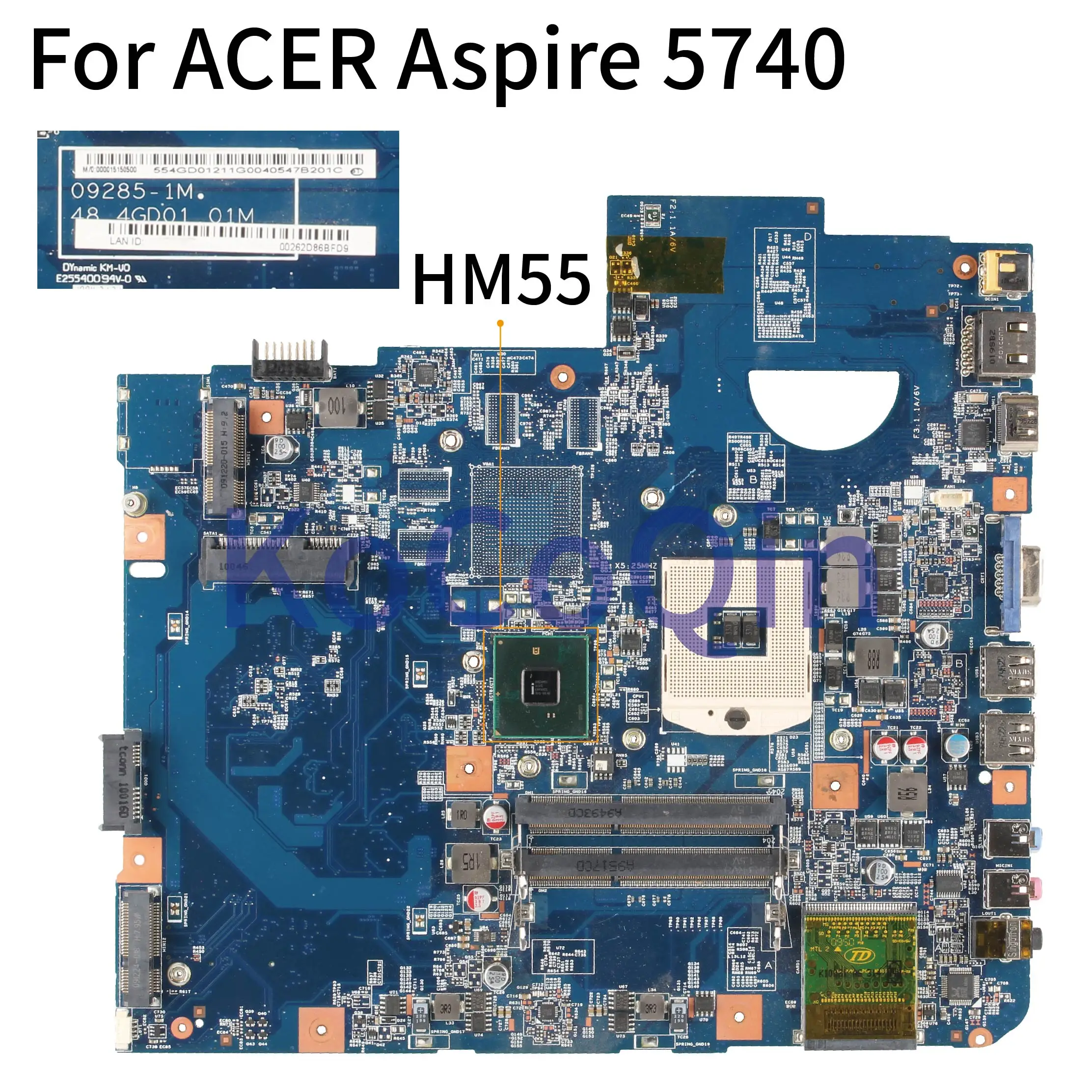 KoCoQin Laptop motherboard For ACER Aspire 5740 5740G HM55 Mainboard  48.4GD01.01M JV50-CP MB 09285-1M - AliExpress