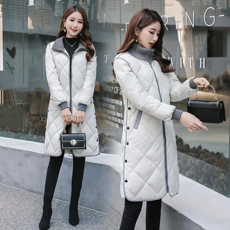

Winter Jacket Women Thicken Warm Long Parka Coats Female Button Zipper Plus Size 3XL Snow Wear Jacket Coat Mujer Quilted Tops