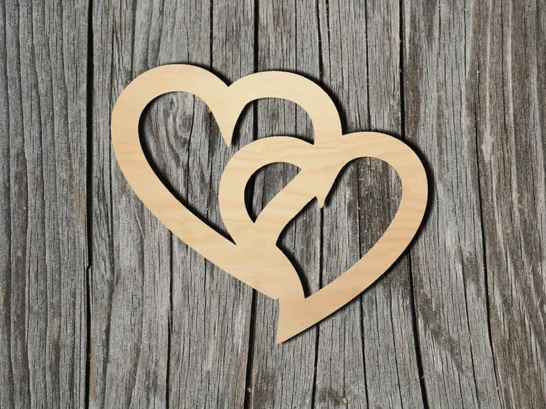 

Wood Cutout Shapes Hearts Shape - Multiple Sizes - Laser Cut Unfinished