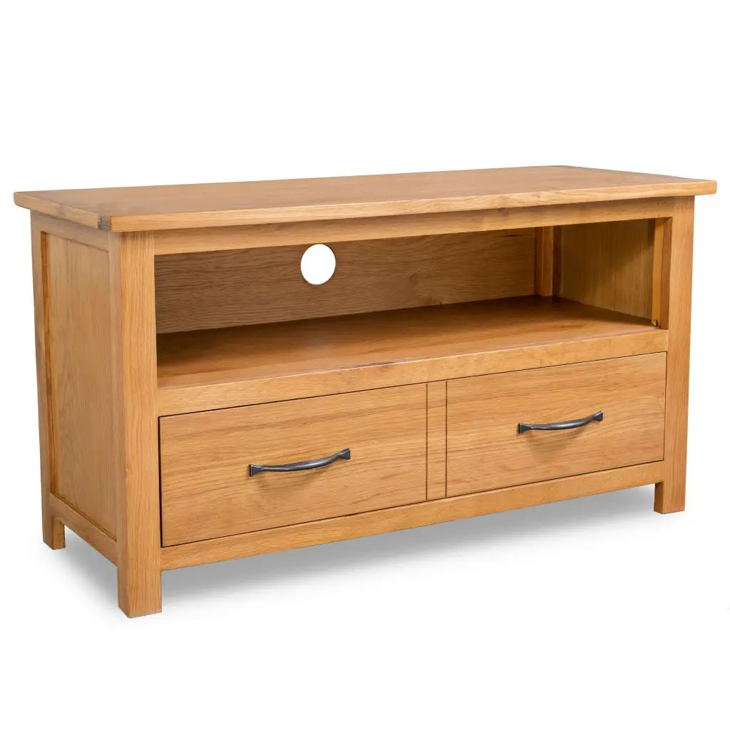 

High Quality Wood Tv Stand Furniture with 2 Drawers 1 Shelf Traditional Corner Table Cabinet Solid Oak Wood TV Cabinet 90x35x48