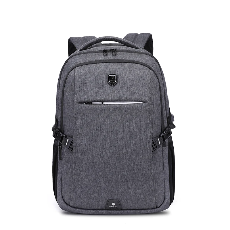 Рюкзак для ноутбука ARCTIC HUNTER с зарядкой от usb 15,6 дюймов, мужские школьные сумки для мальчиков, водонепроницаемая Повседневная дорожная сумка для мужчин, Mochilas Feminina - Цвет: Темно-серый
