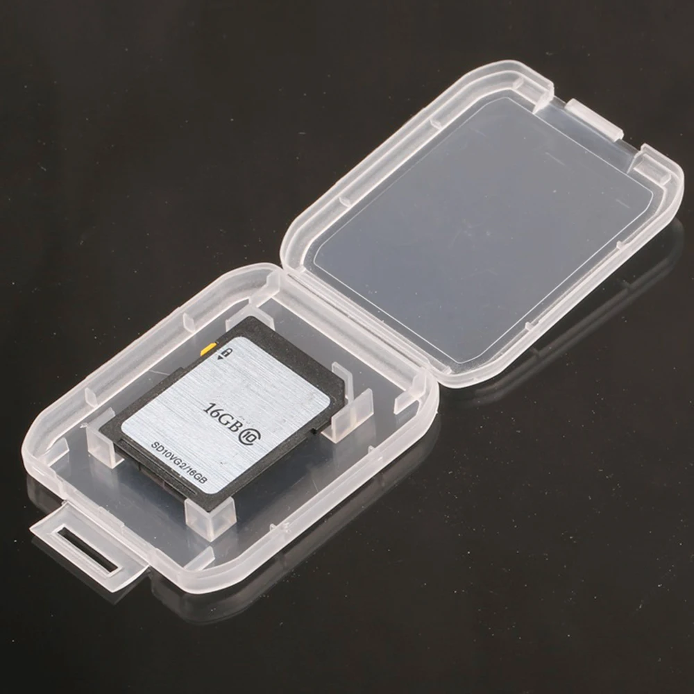

100pcs/lot Clear Transparent Standard SD SDHC Memory Card Case Storage Holder Box for SD Card
