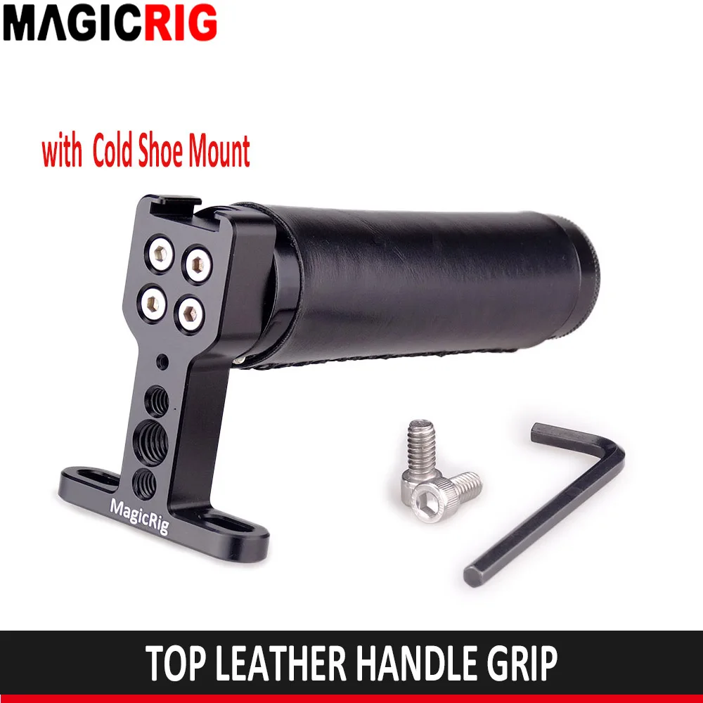 

MAGICRIG Top Handle Grip with Top Cold Shoe Base for DSLR Camera Cage Video Camcorder Stabilizer Accessories(Black Leather Grip)