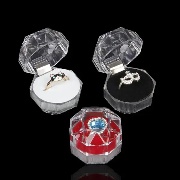 20 Pieces Acrylic Ring Earrings Jewelry Storage Box Display Holder Gift Case