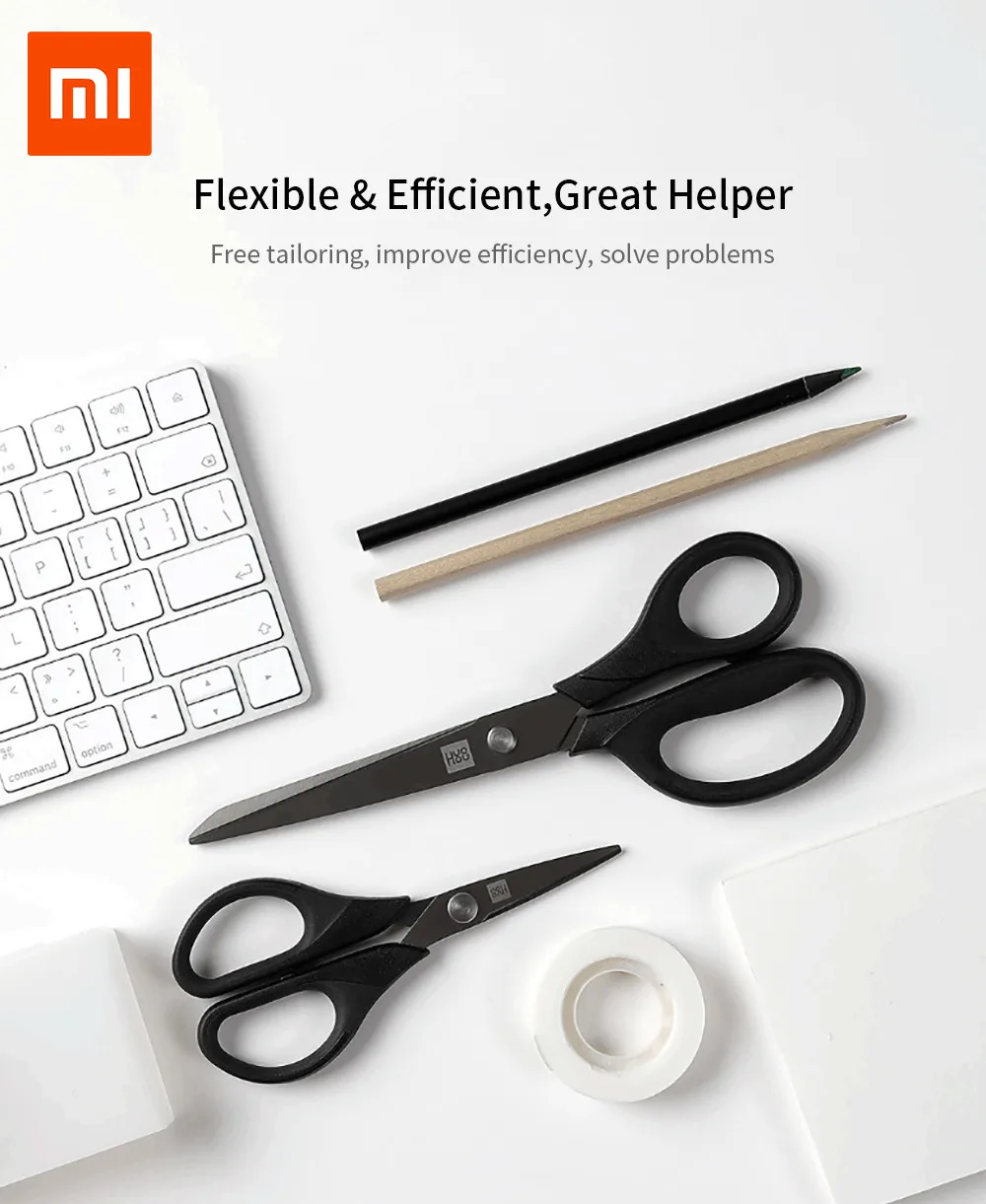 

Xiaomi huohou Titanium-plated Scissors Black Sharp Sets Sewing Thread Antirust Pruning Scissor Leaves Trimmer Non-slip Tool D5