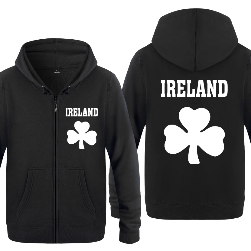 Ireland Shamrock креативные толстовки мужские мужские флисовые кардиганы на молнии толстовки с капюшоном - Цвет: HEY BAT