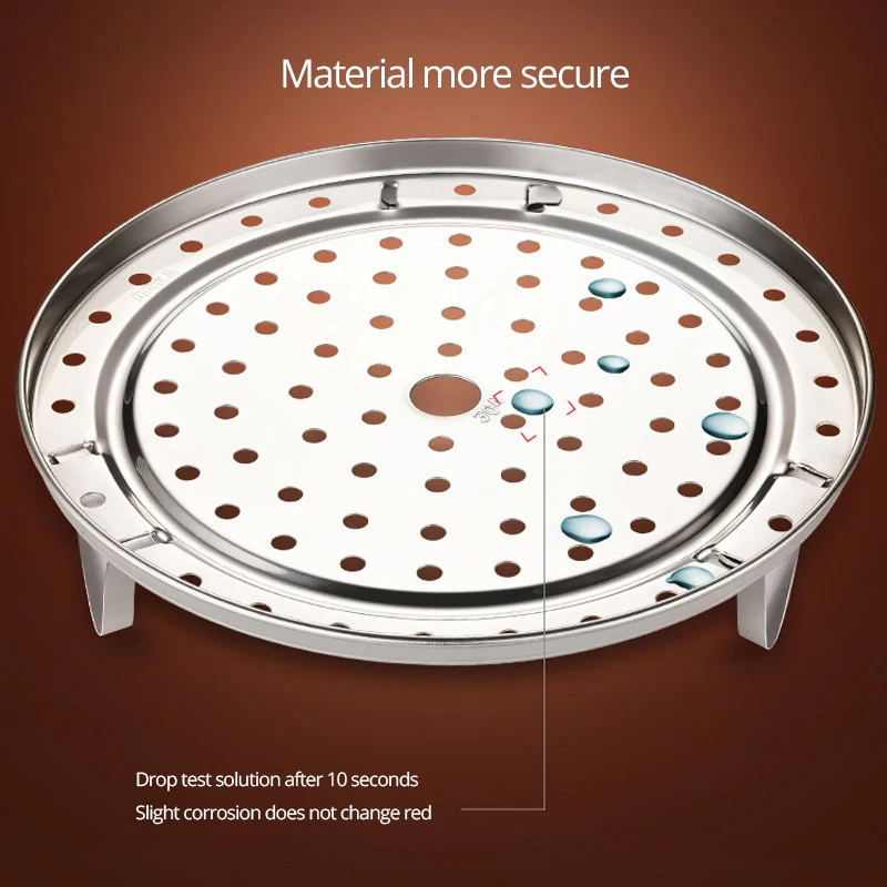 不锈钢蒸架304蒸格蒸笼片蒸锅篦子蒸屉矮脚高脚蒸架蒸片 圆形_3