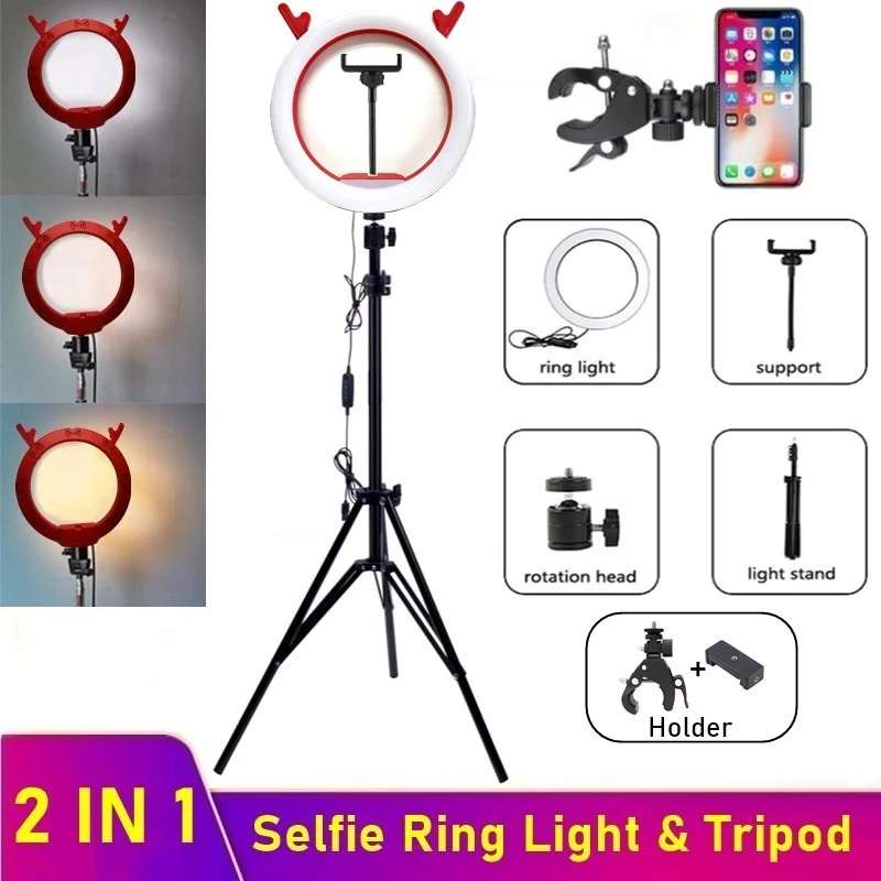 

Tongdaytech 10" Elk Dimmable LED Ring Fill Light Photography 26CM Selfie Led Ring Lamp With Tripod For Makeup Video Live YouTube