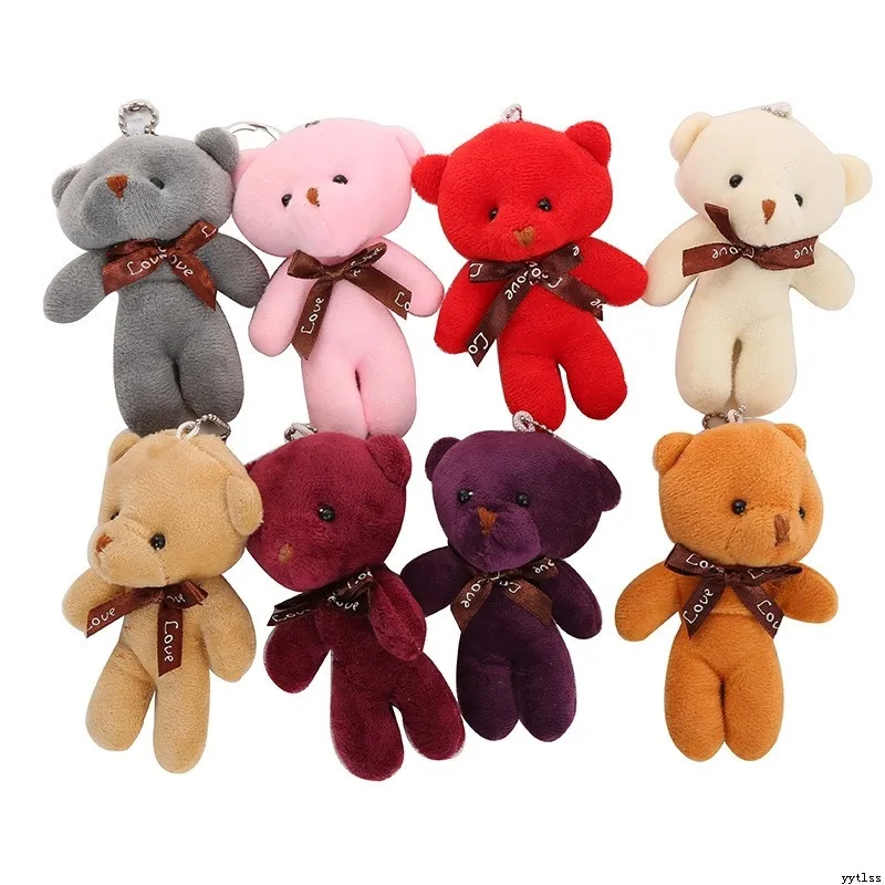 1:12 Mini Stuffed Toy Bear Plush Dolls Kids Cute Animal DIY.A Keychain Gift B6G8