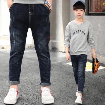 

Y5037 Children's pants 2020 autumn new boys casual trousers boy popular embroidered jeans