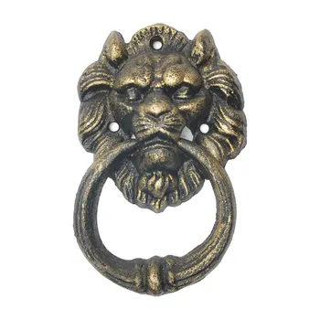 

American Style Iron Knocker Crafts Vintage Lion Door Knocking Antique Door Handle Knocking Garden Home Wall Decoration