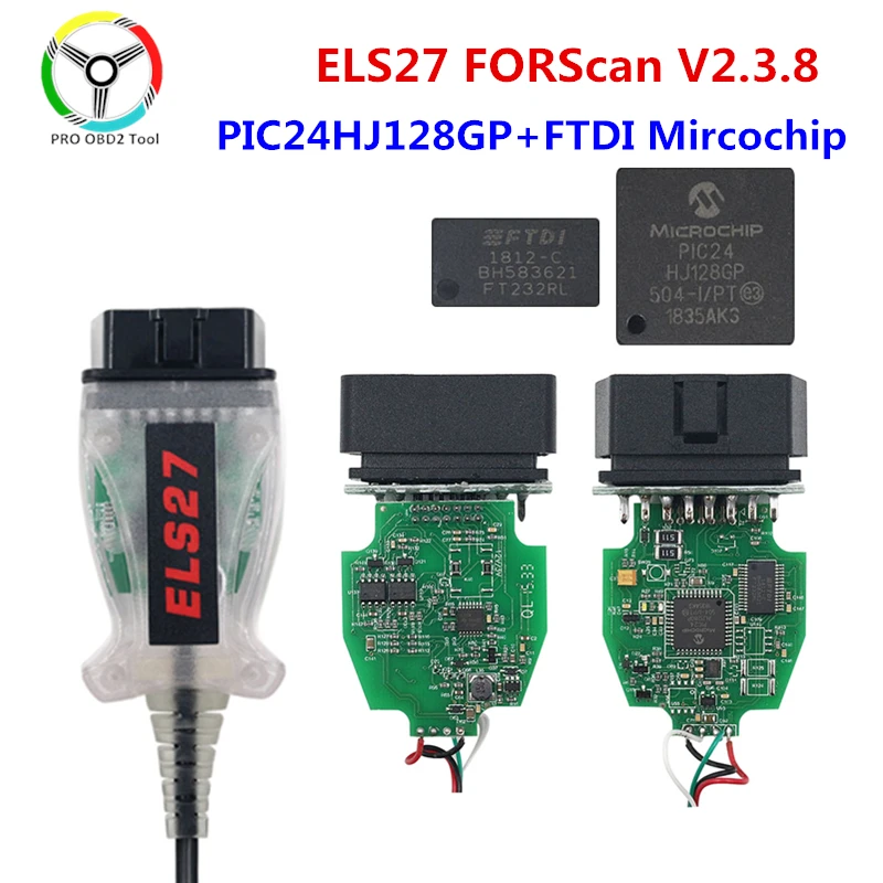 Els27 Forscan V2.3.8 Obd2 Scanner Pic24hj128gp Ftdi Mircochip Els 27 ...