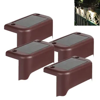 

4pcs Outdoor Waterproof Solar Deck Lights Solar Step Lights Led Solar Fence Lamp for Patio Stairs Garden Pathway Step Yard