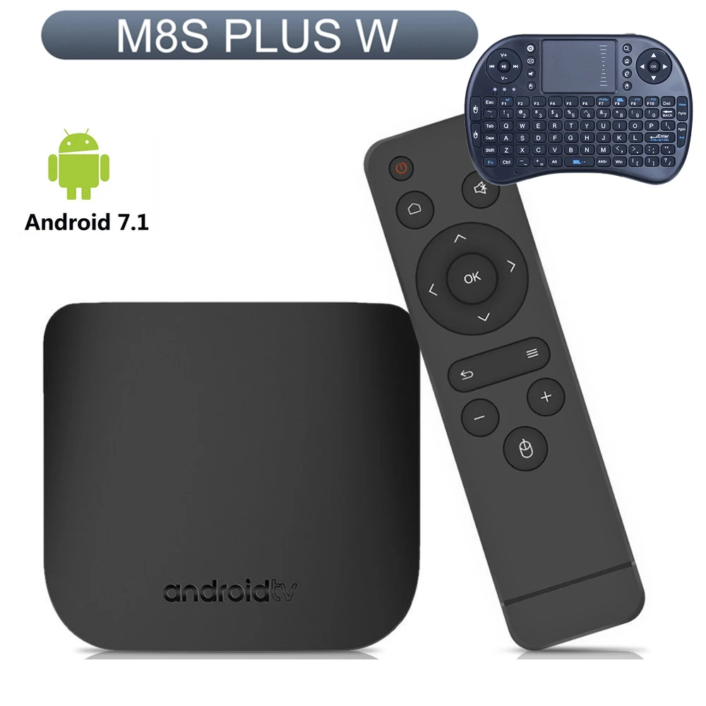 Mecool M8S плюс W Adroid 7 1 2 Гб оперативной памяти 16 встроенной для приставки Android Smart ТВ Box