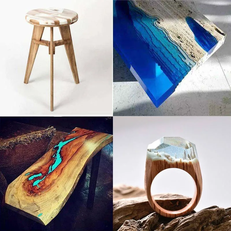 Epoxy Resin AB Glue Transparent Wood Fill Crafts DIY Furniture Desktop Adhesive