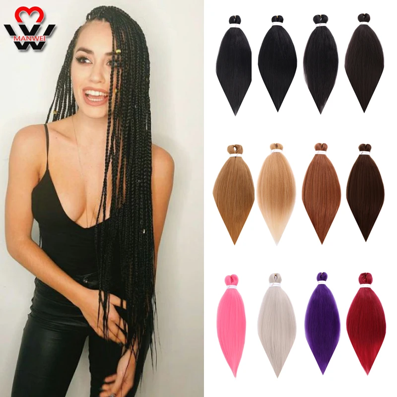 

MANWEI Pre stretched Professional EZ Braiding Hair Perm Yaki Jumbo Braids Soft Synthetic Hair Hot Water Easy Braid