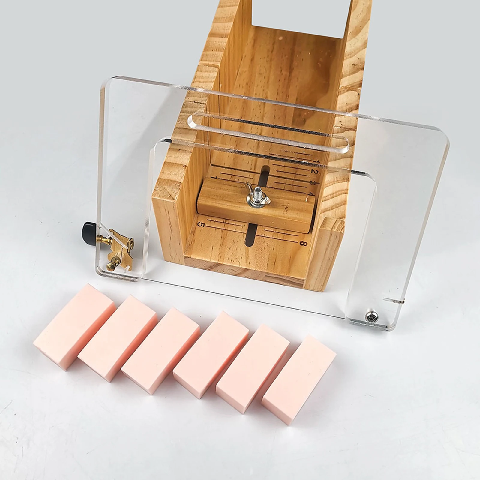 

Wooden Adjustable Soap Making Tools Multi-function Soap Mold Kit Handmade Loaf Cutter Mold Beveler Planer Wire Slicer Loaf Cake