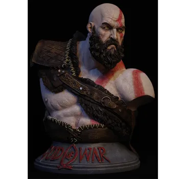

1/3 Anime Action Adventure Game Bust Paint Coating Kratos God of War Doll GK Statue PVC Action Figure Collect Model Toy M3009