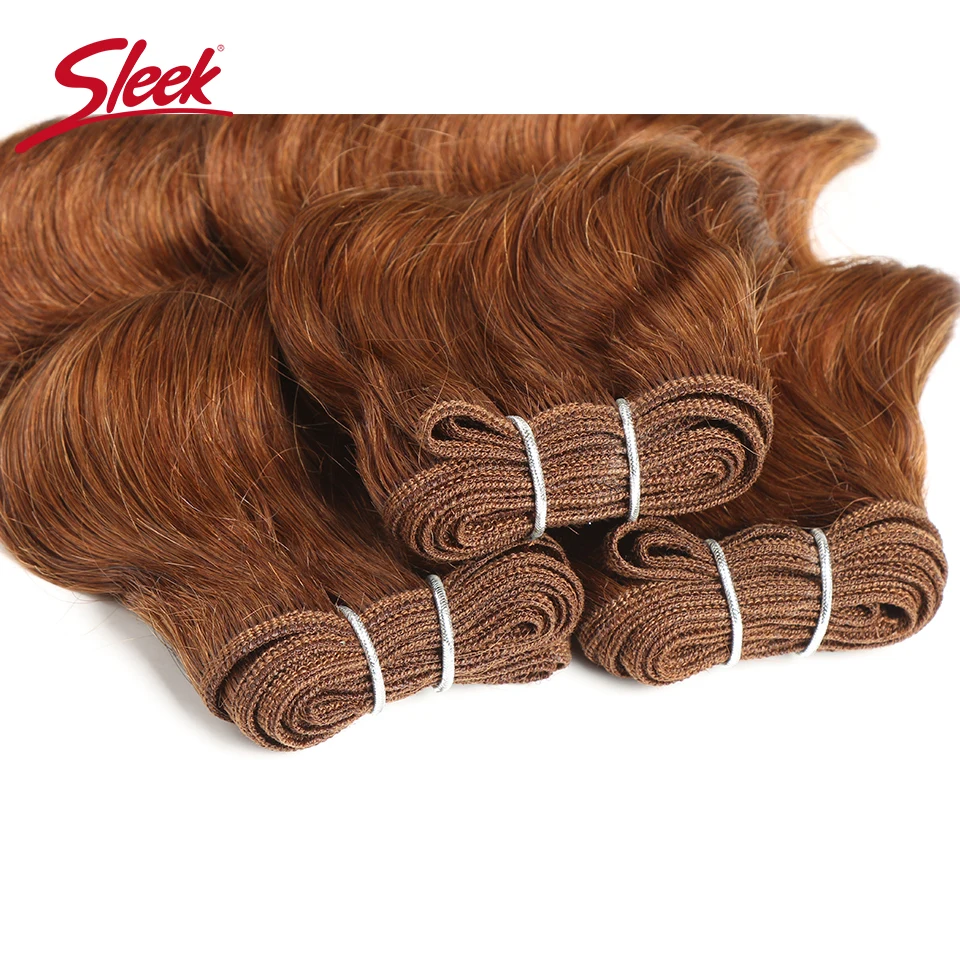 3Pcs/Lot Sleek Hair Brazilian Nature Body Wave Human Hair Double Drawn Piano Color 4/27# 27# Burg# Bundles Extension