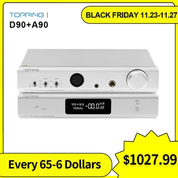 

TOPPING D90 +Topping A90 Full Balanced Headphone Amplifier XLR Pre-Amplifier headphone amp bluetooth headphone amplifier