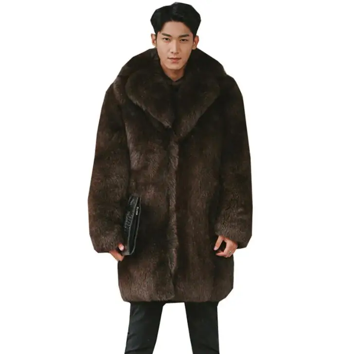 Осенняя куртка из искусственной норки Мужская зимняя утепленная теплая кожаная