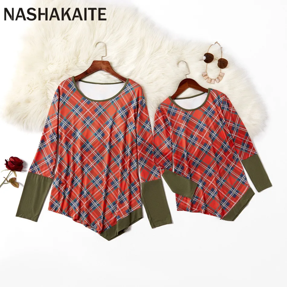 NASHAKAITE/одежда Мама и я зимняя одежда с длинными рукавами контрастного цвета