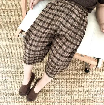 

2020 New Girls Boys Plaid Pants Summer Cool Fashion Kids Pants 1-7T QH273