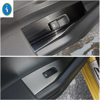 

Yimaautotrims Auto Accessory Inner Door Armrest Window Glass Lift Button Panel Cover Trim Fit For VW Volkswagen Polo 2019 2020