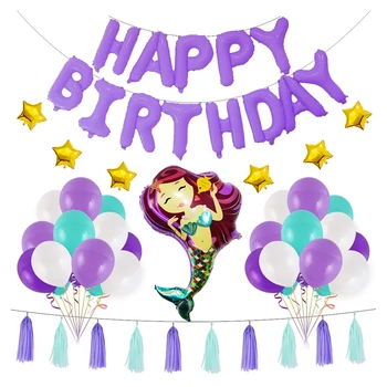 

Little Mermaid Party Supplies Mermaid Balloon Banner Decoration Mermaid Birthday Party Favors Kids Birthday Parties Decorations