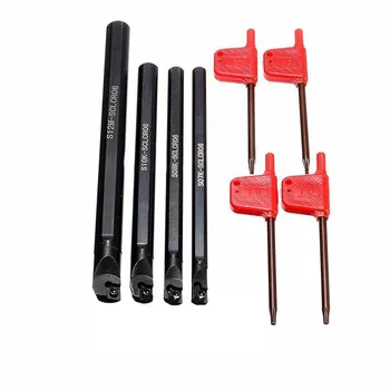 

8pcs S07K S08K S10K S12M-SCLCR06 Lathe Boring Bars Turning Tool Holder Wrenches Grinding Accessories
