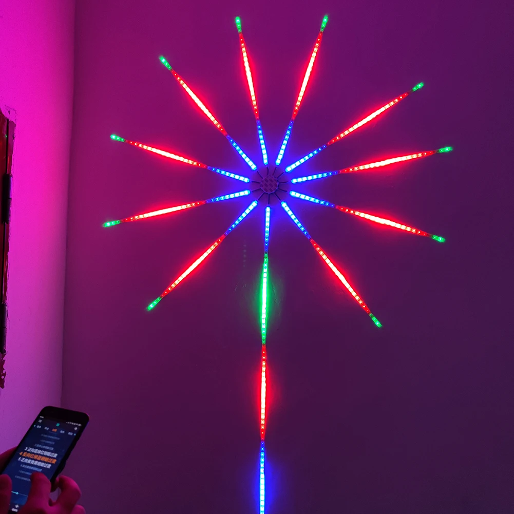 Светодиодный RGB фейерверк скасветильник свет с голосовым управлением через