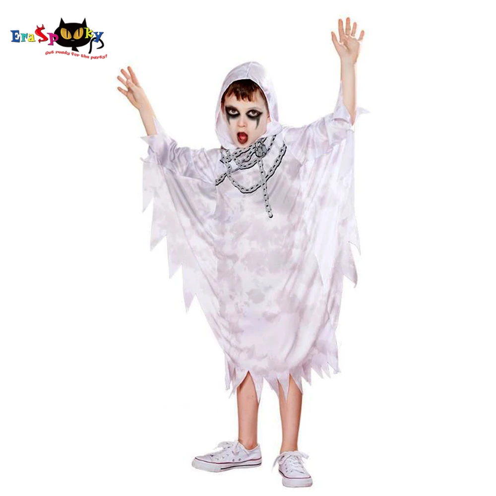 

Eraspooky 2019 Kids Horror Ghost Cosplay Hell Hunter Hooded Robe Devil Halloween Costume for Children Party Fancy Dress