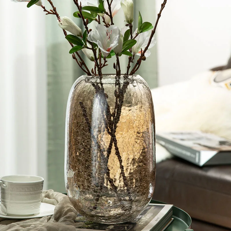Nordic Luxury Glue-etched Glass Flower Vase Home Decoration Modern Art Plant Holder Desk Hydroponics Room Decor | Дом и сад
