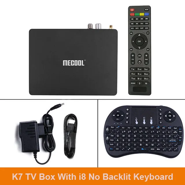 Mecool K7 tv Box 4 Гб DDR4 64 Гб rom Amlogic S905X2 DVB T2 DVB S2 Android 9,0 двойная WiFi приставка светодиодный антенна дисплея телеприставка - Цвет: K7 TV BOX i8 No