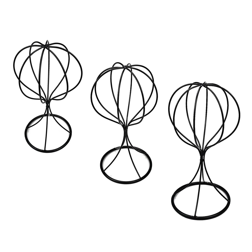 Metal Desktop Decorative Wigs Hanger Hat Helmet Cap Sunhat Display Holder Stand