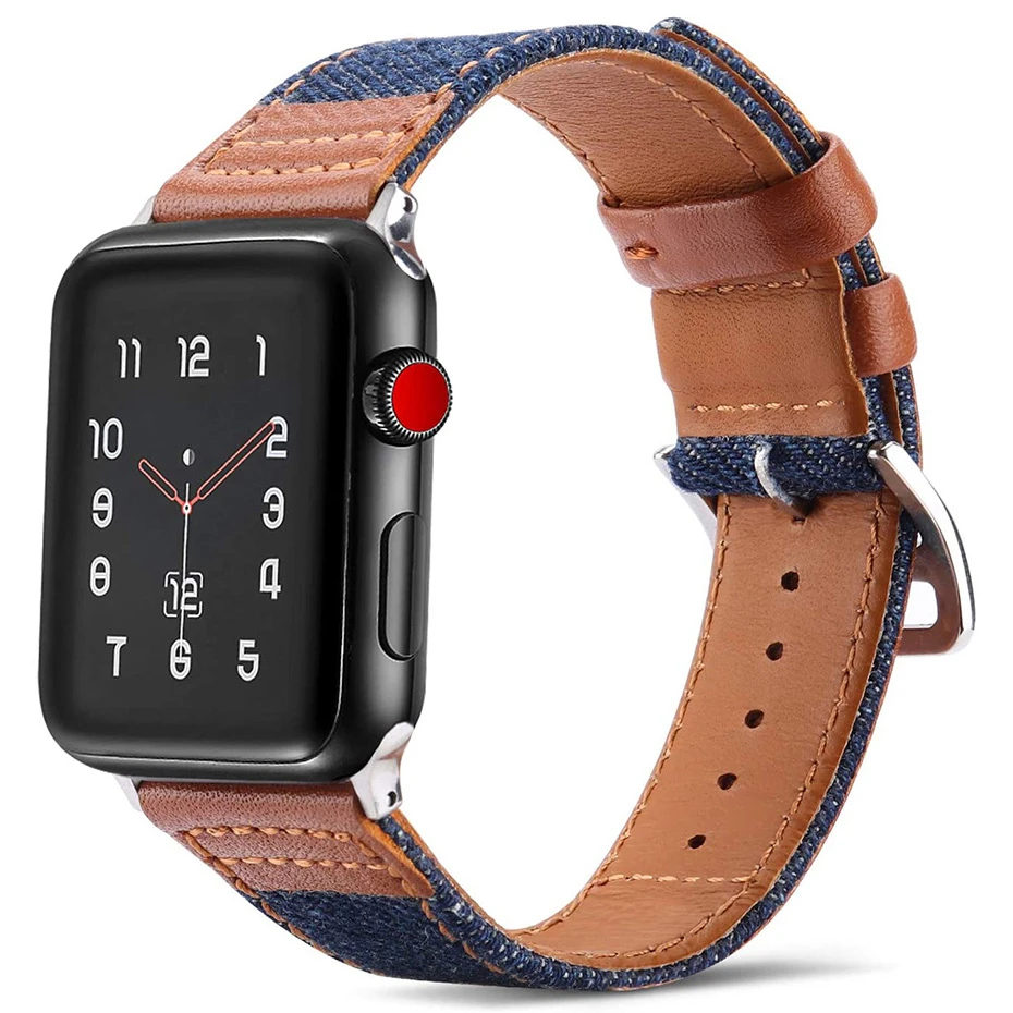Нейлоновый кожаный ремешок для часов apple watch band 44 мм Iwatch series 5 4 3 2 1 Аксессуары 42 38 40
