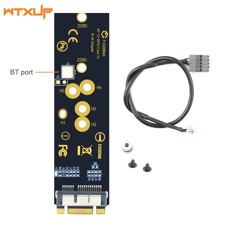 BCM94360CD BCM94360CS BCM943602CS BCM94360CS2 WiFi card to M.2 NGFF Key B + M NVME SSD adapter converter desktop kit for Mac OS