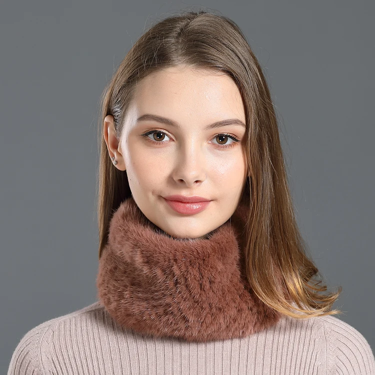 Colour 8 Женская повязка на голову из натурального меха, одноцветная, черная, белая, красная, новинка, подарок для девушки, вязаная шапка из натурального меха норки, головной убор - Цвет: Colour 8
