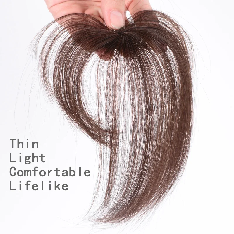 LANLAN красивые девушки 3D воздушные челки волосы клип на клипсе челка спереди может быть свернут и окрашены тонкий светильник удобный и реалистичный парик