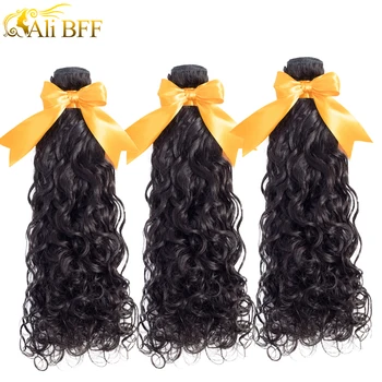 

ALI BFF Malaysian Water Wave Hair 4 Bundles 100% Human Hair Weave Bundles Remy Hair Extensions Can Be Dyed