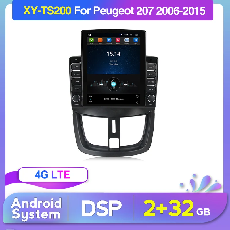 Автомагнитола 2 Гб ОЗУ 32 ПЗУ для Peugeot 207 207CC 2007 2008 2009-2013 мультимедийный видеоплеер с