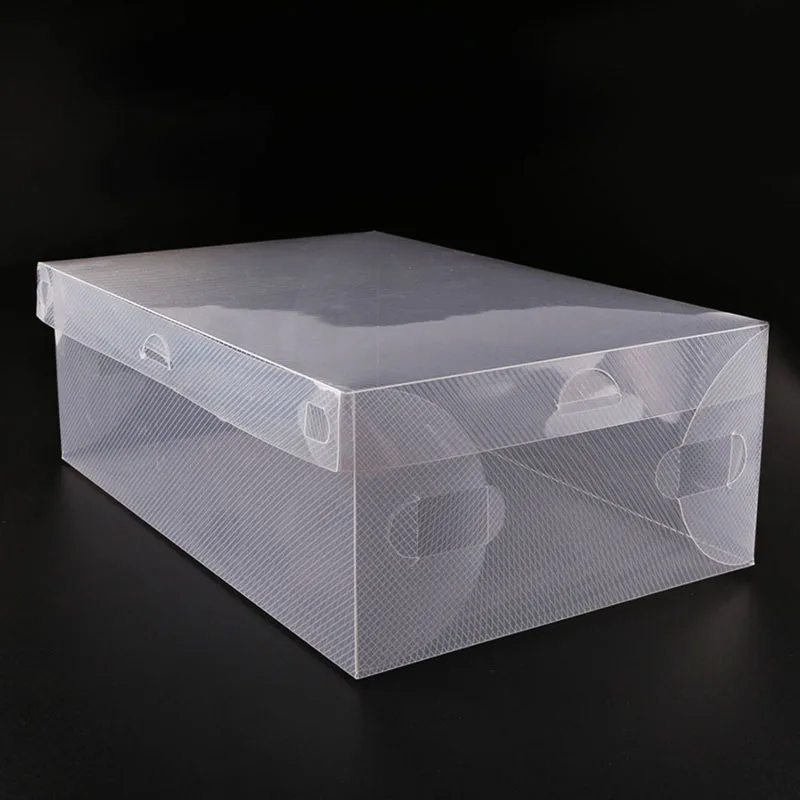 10 шт. хорошее качество складной чехол коробка для обуви Ящики для хранения прозрачные органайзер для макияжа прозрачный пластиковый держатель для дома полезные инструменты