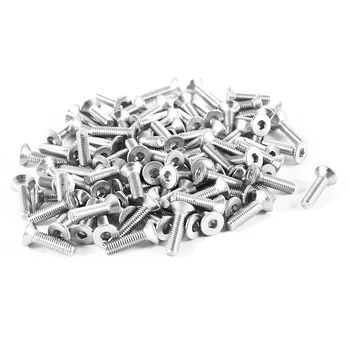 

100pcs 304HC Stainless Steel Hex Countersunk Flat Head Bolts Screws M3x12mm
