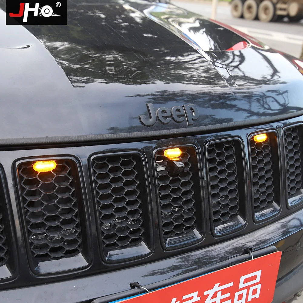 JHO Car Front Grille LED Light Raptor 