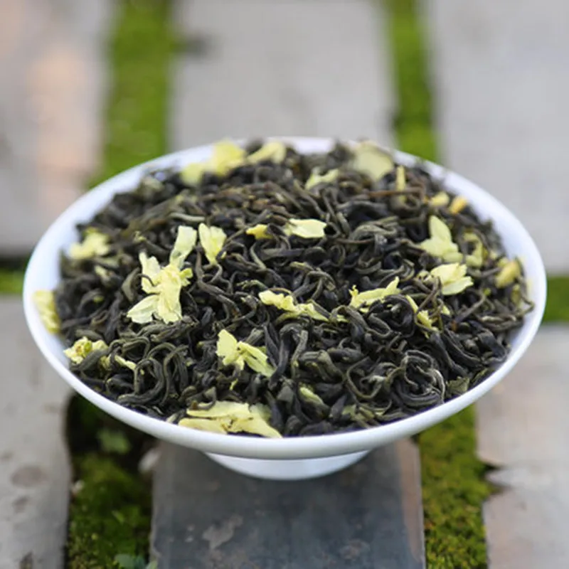 Органический жасминовый цветочный чай, продукция года, жасминовый зеленый чай, китайский жасминовый чай, забота о здоровье, зеленый чай с тонкой подкладкой
