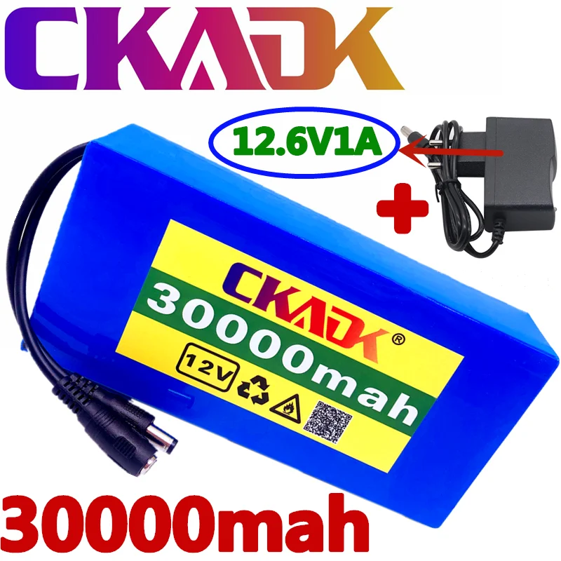 100% новый портативный литий-ионный аккумулятор 12 В 30000 мАч DC 6 в 30 Ач Аккумулятор с