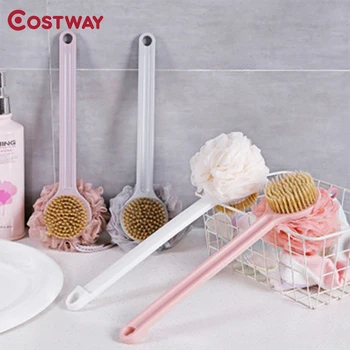 

COSTWAY Wisp For Body Two In One Bath Ball With Long Handle Soft Fur Feels Close To The Skin Abundant Foaming