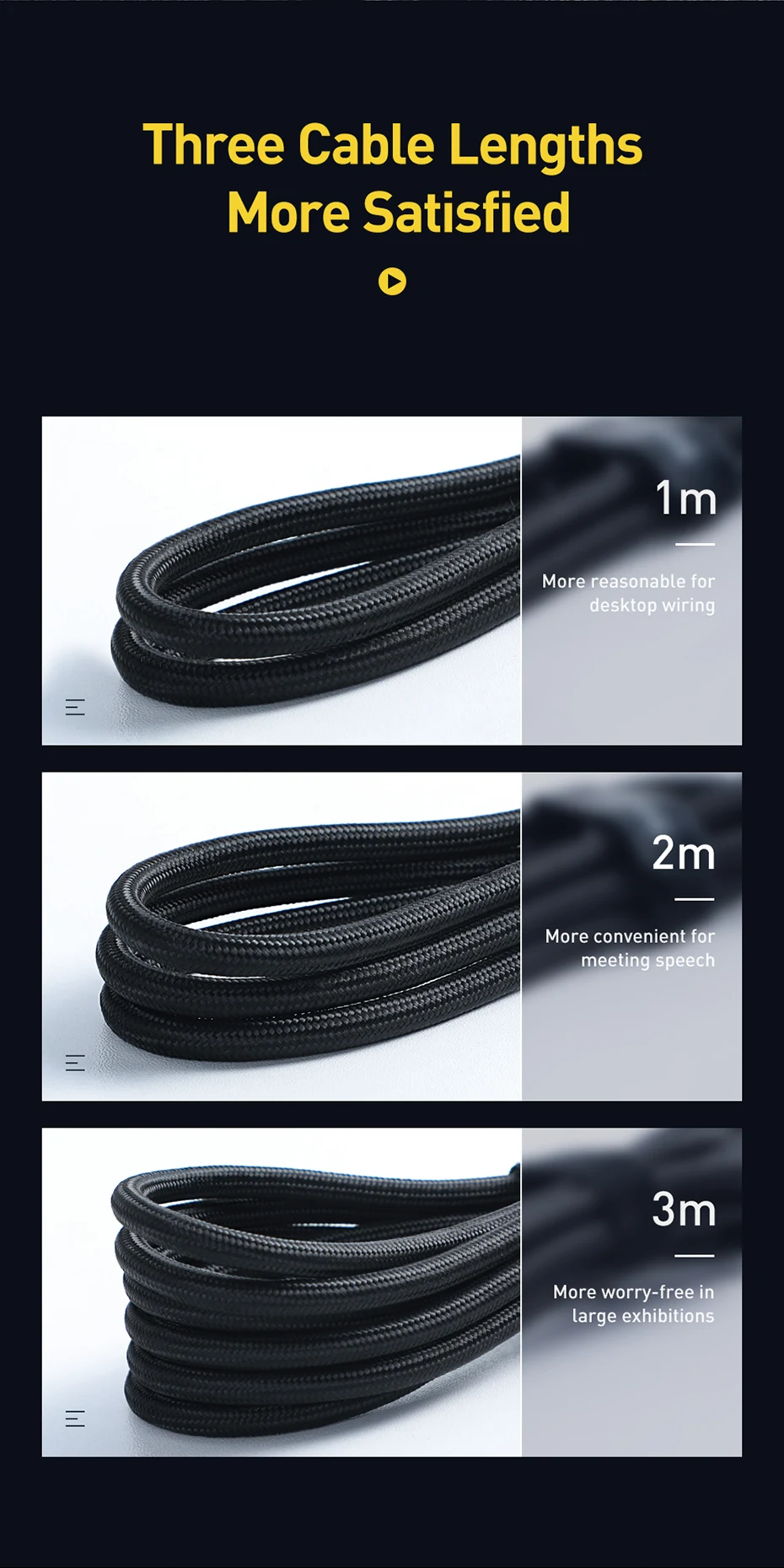 Baseus VGA к VGA кабель 15 Pin 1080P HD папа-папа VGA видео кабель-адаптер для проектора монитора компьютера ПК ТВ VGA провод шнур