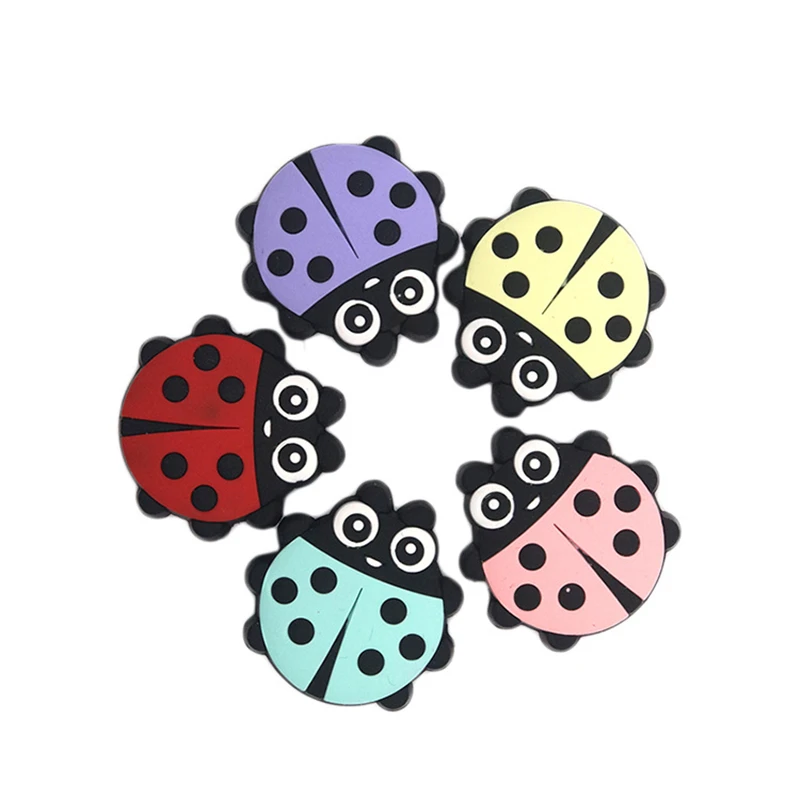 

5pcs Ladybug Silicone Beads Animal Teether Beads BPA Free Baby Teething Necklace DIY Infant Chewable Baby Products Nursing