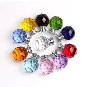 

20mm K9 Spherical Faux Crystal Glass Door Knobs Drawer Cabinet Wardrobe Handle